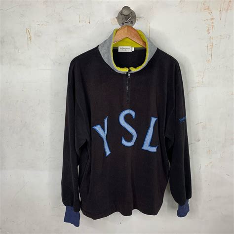 yves saint laurent 1/4 zip fleece|Vintage Yves Saint Laurent Fleece 1/4 zip Pullover Jacket Beige .